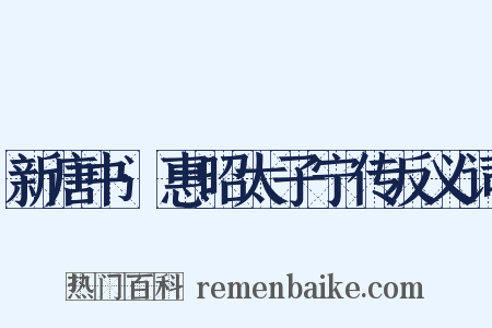 新唐书·惠昭太子宁传反义词是什么意思的图片